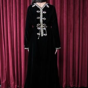 Alternative view of Black velvet kaftan