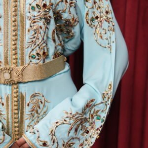 Alternative view of Pale blue kaftan