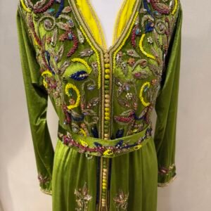 Two tone green kaftan