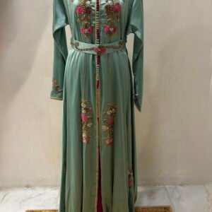 Alternative view of Powder blue/fuschia kaftan