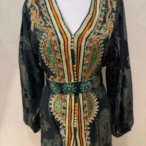 Green floral kaftan