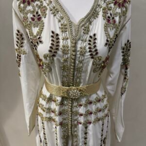 White embellished kaftan