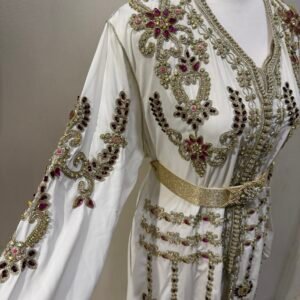 Alternative view of White embellished kaftan