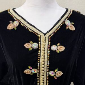 Black velvet kaftan