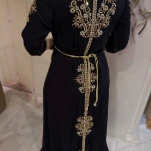 Alternative view of Black embellished kaftan
