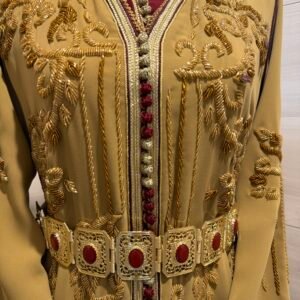 Caramel/burgundy kaftan