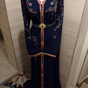 Alternative view of Navy pearl kaftan
