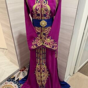 Alternative view of Magenta/blue kaftan