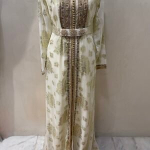 Alternative view of White floral kaftan