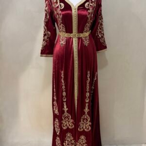 Alternative view of Burgundy kaftan