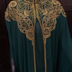 Green embellished bisht dress