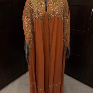 Alternative view of Orange embellished bisht dress