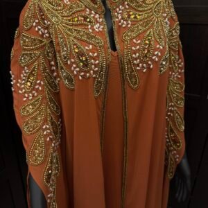 Orange embellished bisht dress