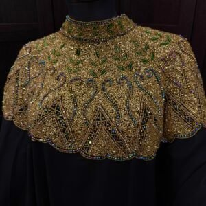 Gold embellished neck dress