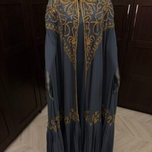 Alternative view of Teal embellished bisht dress
