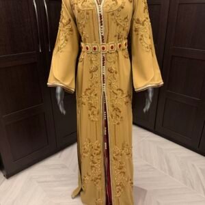 Alternative view of Caramel/burgundy kaftan