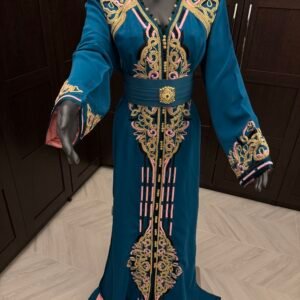 Alternative view of Teal/pink kaftan