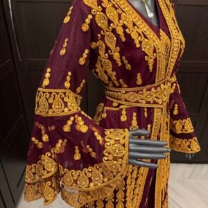 Plum embellished dress