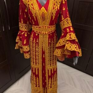 Alternative view of Red ruffle sleeve dress