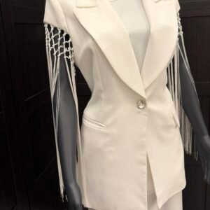 White fringe suit