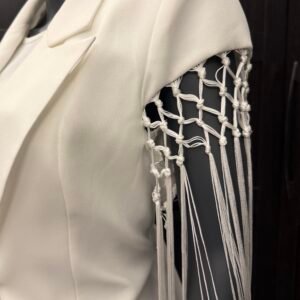 Alternative view of White fringe suit
