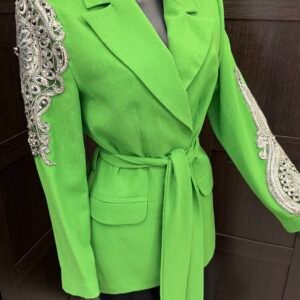Alternative view of Green embellished blazer