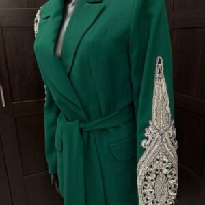 Green embellished blazer