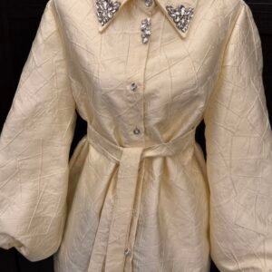 Alternative view of Soft yellow embellished jacket