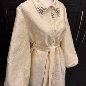 Soft yellow embellished jacket