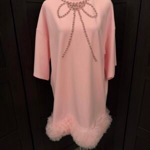 Alternative view of Pink tulle bow dress