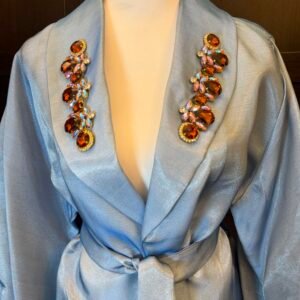Alternative view of Soft blue embellished jacket