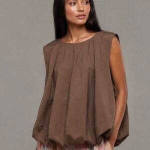 Dark beige bubble top