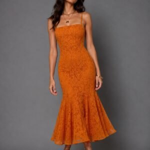 Lace orange dress