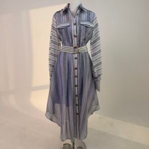 Alternative view of Purple striped dress