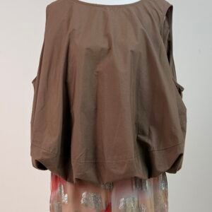 Alternative view of Dark beige bubble top
