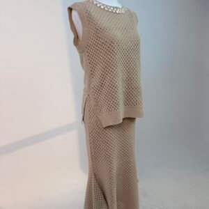 Alternative view of Beige beaded crochet set