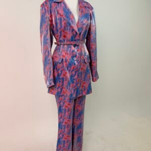 Alternative view of Blue/pink belted suit