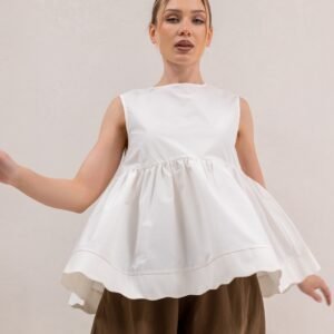 Peplum white top