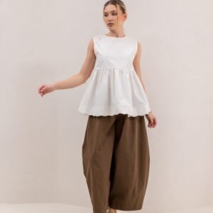 Alternative view of Peplum white top