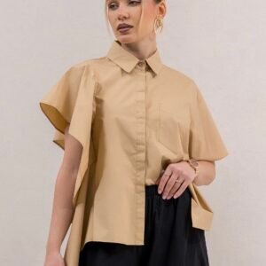 Beige ruffles shirt