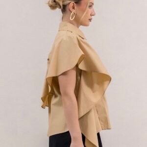 Alternative view of Beige ruffles shirt