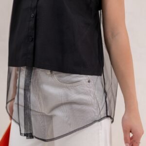 Alternative view of Black mesh top