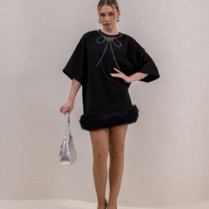 Black tulle t-shirt dress